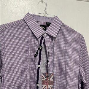 English Laundry Lavender Checkered Men's Shirt